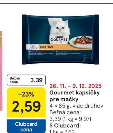 Gourmet kapsičky pre mačky 4 × 85 g
