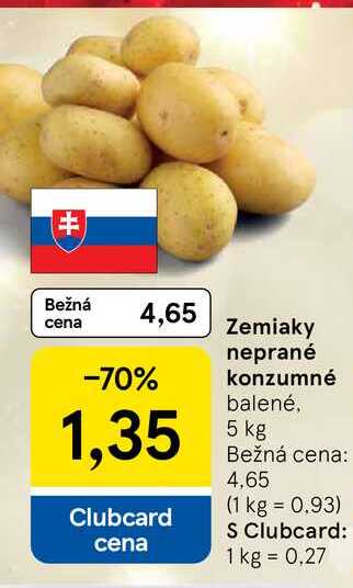 Zemiaky neprané konzumné balené, 5 kg