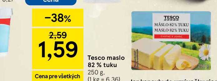 Tesco maslo 82% tuku 250 g
