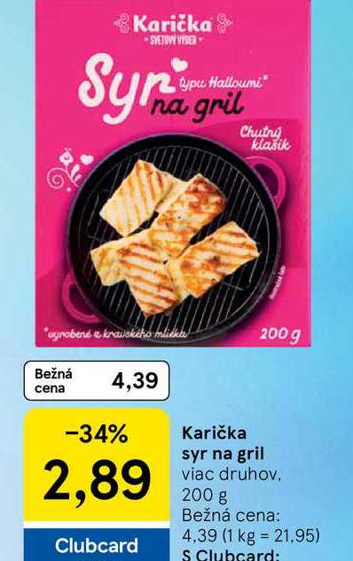 Karička syr na gril viac druhov 200 g