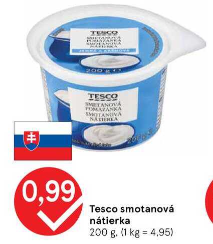 Tesco smotanová nátierka 200 g