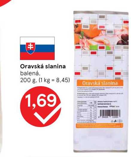 Oravská slanina balená 200 g