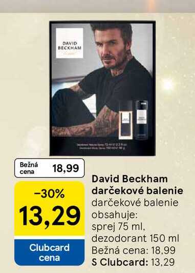 David Beckham darčekové balenie obsahuje: sprej 75 ml, dezodorant 150 ml 