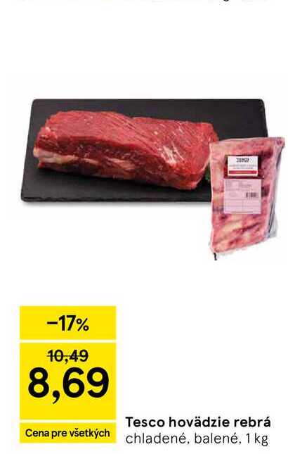 Tesco hovädzie rebrá 1kg