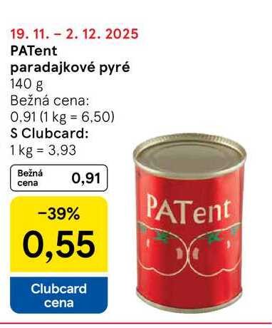 PATent paradajkové pyré 140 g