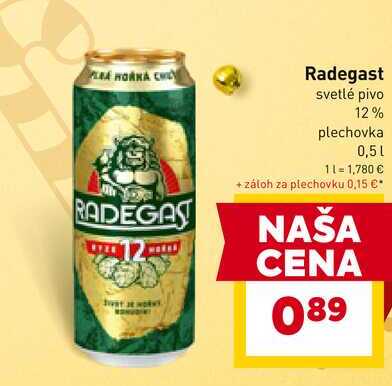 Radegast svetlé pivo 12% plechovka 0,5l