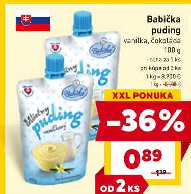 Babička puding vanilka, čokoláda 100 g 