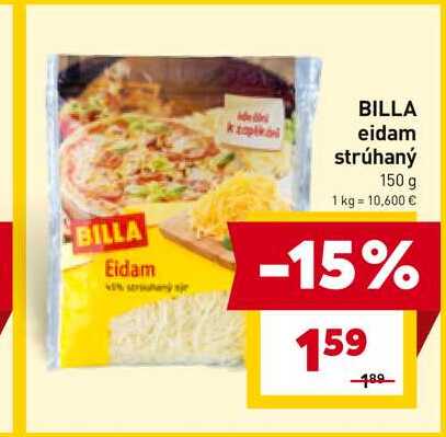 BILLA eidam strúhaný 150 g