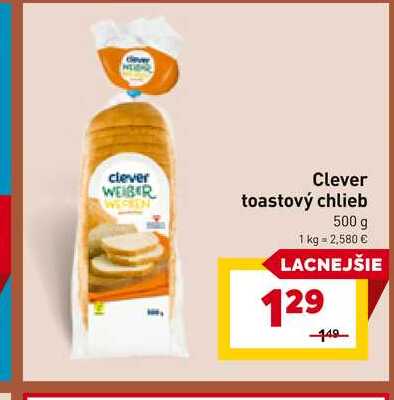 Clever toastový chlieb 500 g