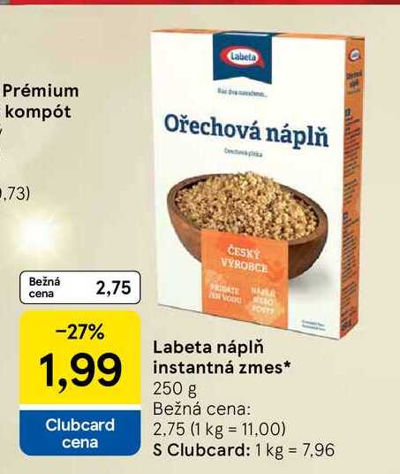 Labeta náplň instantná zmes 250 g 