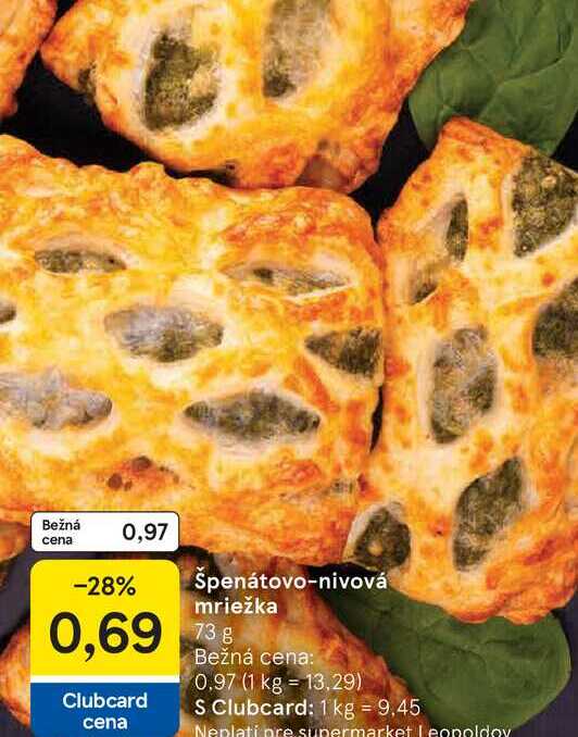 Špenátovo-nivová mriežka 73 g