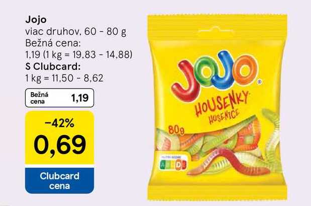 Jojo viac druhov, 60 - 80 g