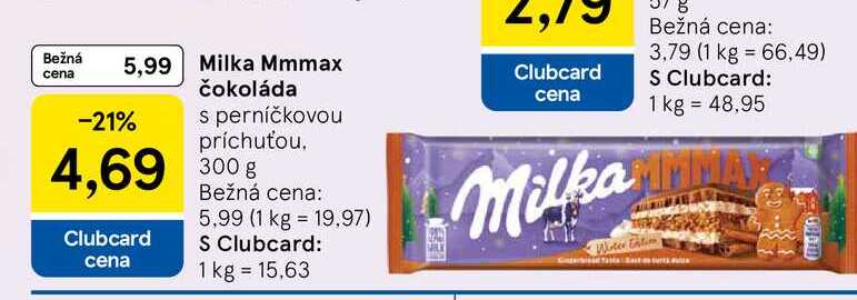 Milka Mmmax čokoláda s perníčkovou príchuťou 300g