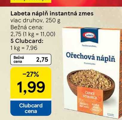 Labeta náplň instantná zmes viac druhov, 250 g