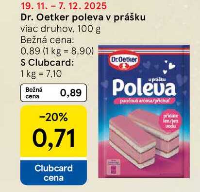 Dr. Oetker poleva v prášku viac druhov, 100 g 