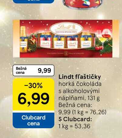 Lindt fľaštičky horká čokoláda s alkoholovými náplňami, 131 g 