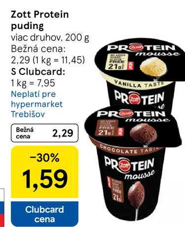 Zott Protein puding viac druhov, 200 g