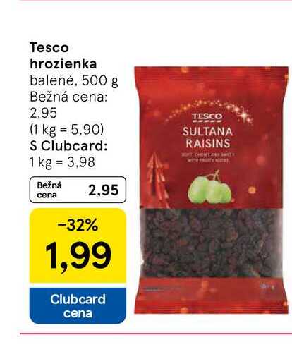 Tesco hrozienka balené, 500 g 