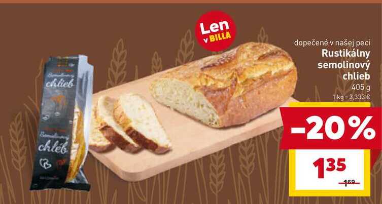 Rustikálny semolinový chlieb 405 g