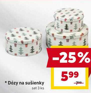 Dózy na sušienky set 3 ks