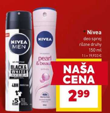 Nivea deo sprej rôzne druhy 150 ml