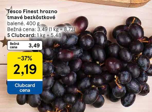Tesco Finest hrozno tmavé bezkôstkové balené, 400 g 