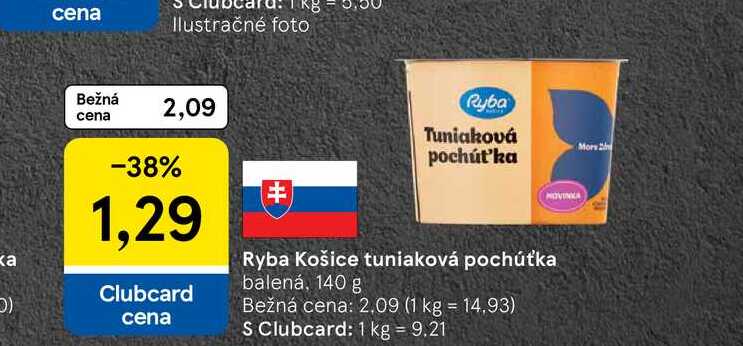 Ryba Košice tuniaková pochúťka balená, 140 g