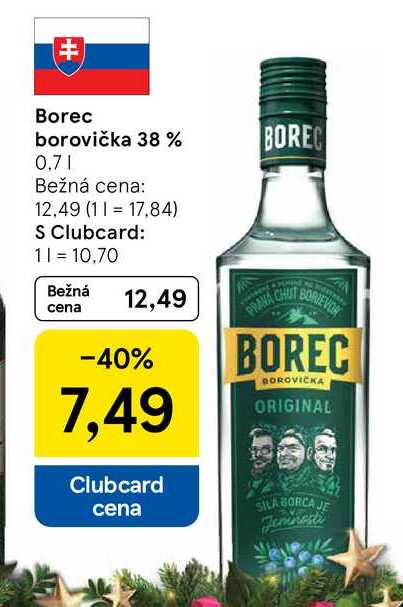 Borec borovička 38 % 0,7l