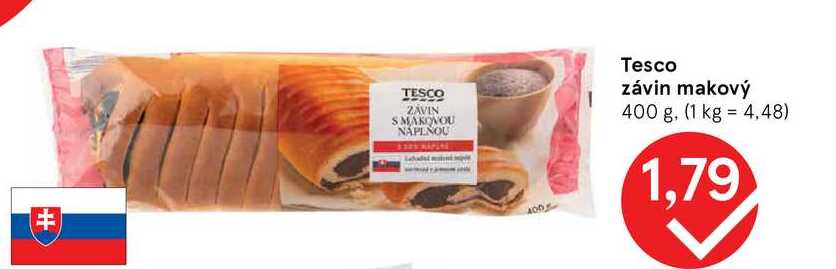 Tesco závin makový 400 g