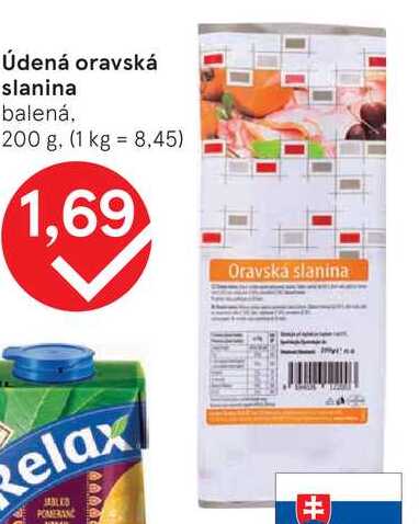 Údená oravská slanina balená 200 g