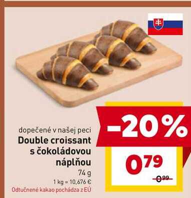 Double croissant s čokoládovou náplňou 74g