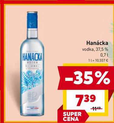 Hanácka vodka, 37,5% 0,7l