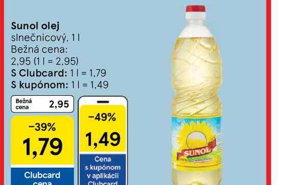 Sunol olej slnečnicový, 1l v akcii