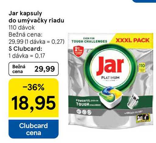 Jar kapsuly do umývačky riadu 110 dávok