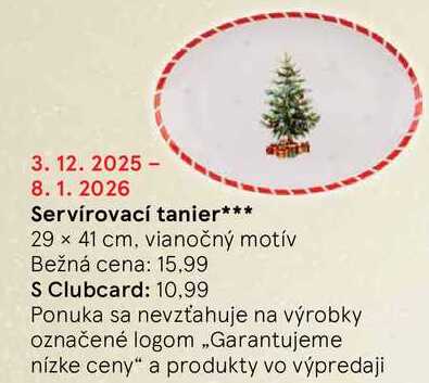 Servírovací tanier 29 x 41 cm, vianočný motív 