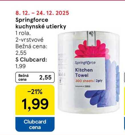  Springforce kuchynské utierky 1 rola 2-vrstvové 