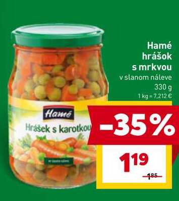 Hamé hrášok s mrkvou v slanom náleve 330 g