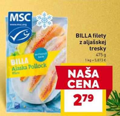 BILLA filety z aljašskej tresky 475 g
