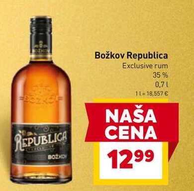 Božkov Republica Exclusive rum 35% 0,7L  v akcii