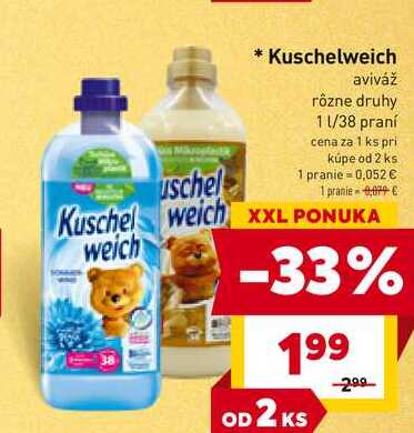 Kuschelweich aviváž rôzne druhy 1l/38 praní 