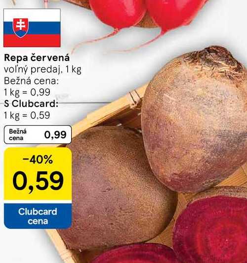 Repa červená voľný predaj, 1 kg 