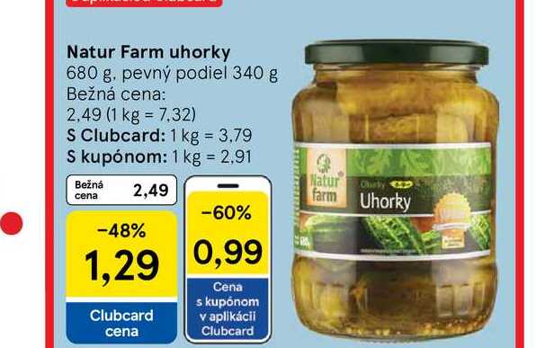 Natur Farm uhorky 680 g, pevný podiel 340 g 