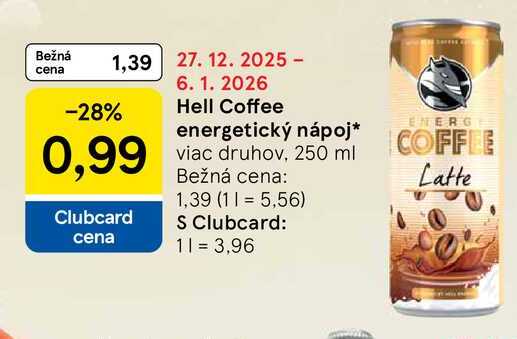 Hell Coffee energetický nápoj viac druhov, 250 ml 