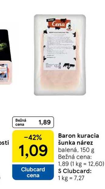 Baron kuracia šunka nárez balená, 150 g 