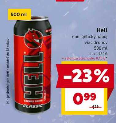Hell energetický nápoj viac druhov 500 ml 