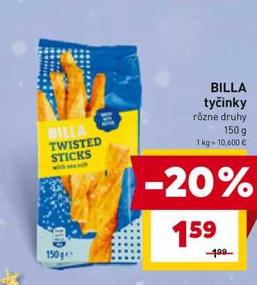 BILLA tyčinky rôzne druhy 150 g