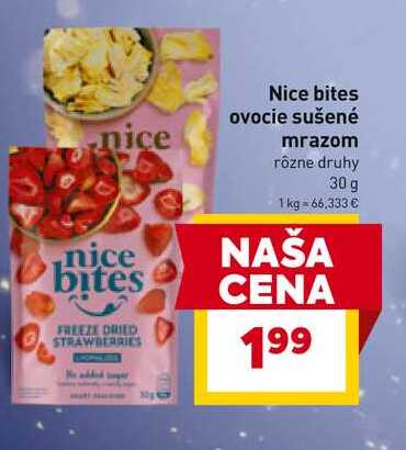 Nice bites ovocie sušené mrazom rôzne druhy 30 g
