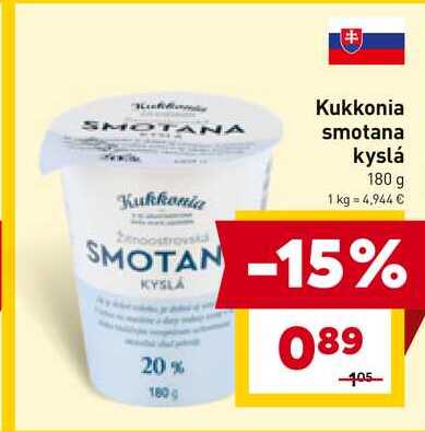 Kukkonia smotana kyslá 180 g 
