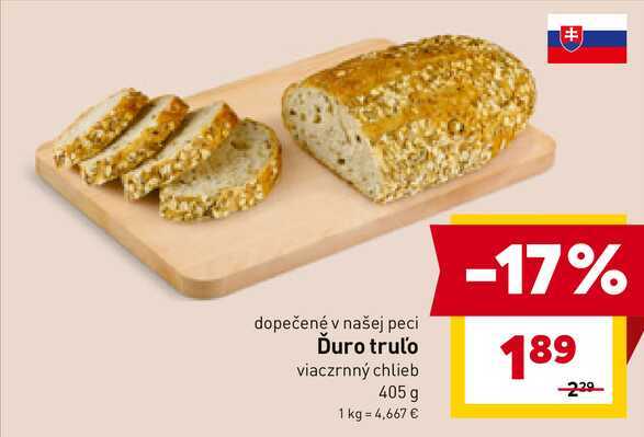 Ďuro trulo viaczrnný chlieb 405 g 