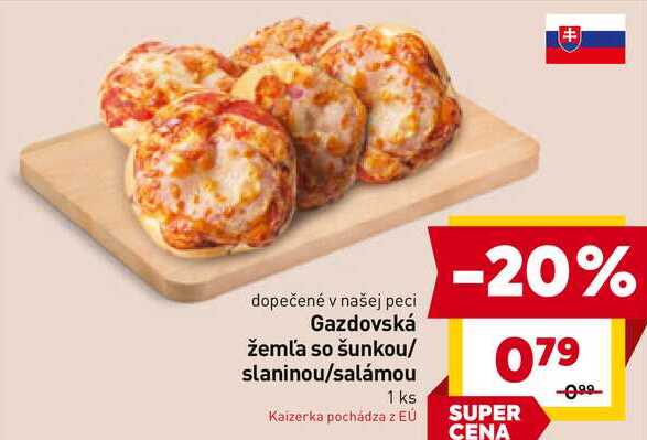 Gazdovská žemľa so šunkou/ slaninou/salámou 1 ks 